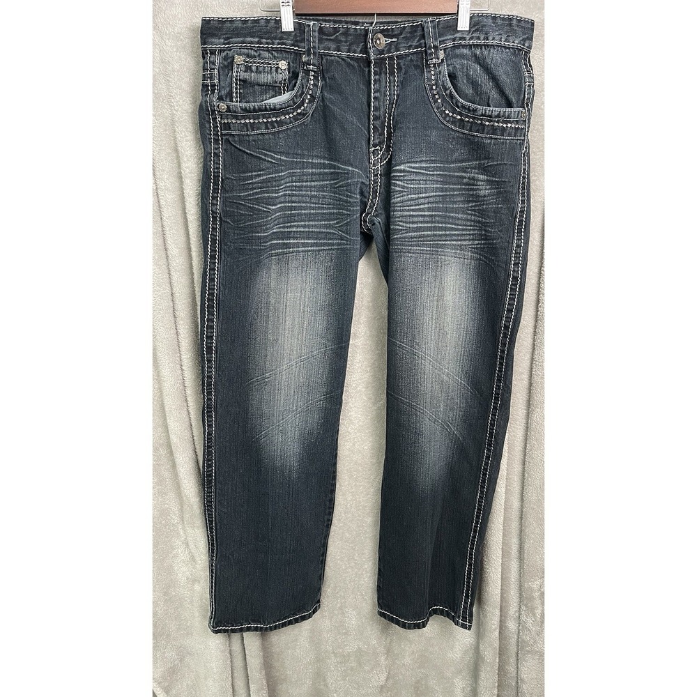 True Republic Country Jeans Mens 36x30 Denim Straight Leg Embroidery Pockets